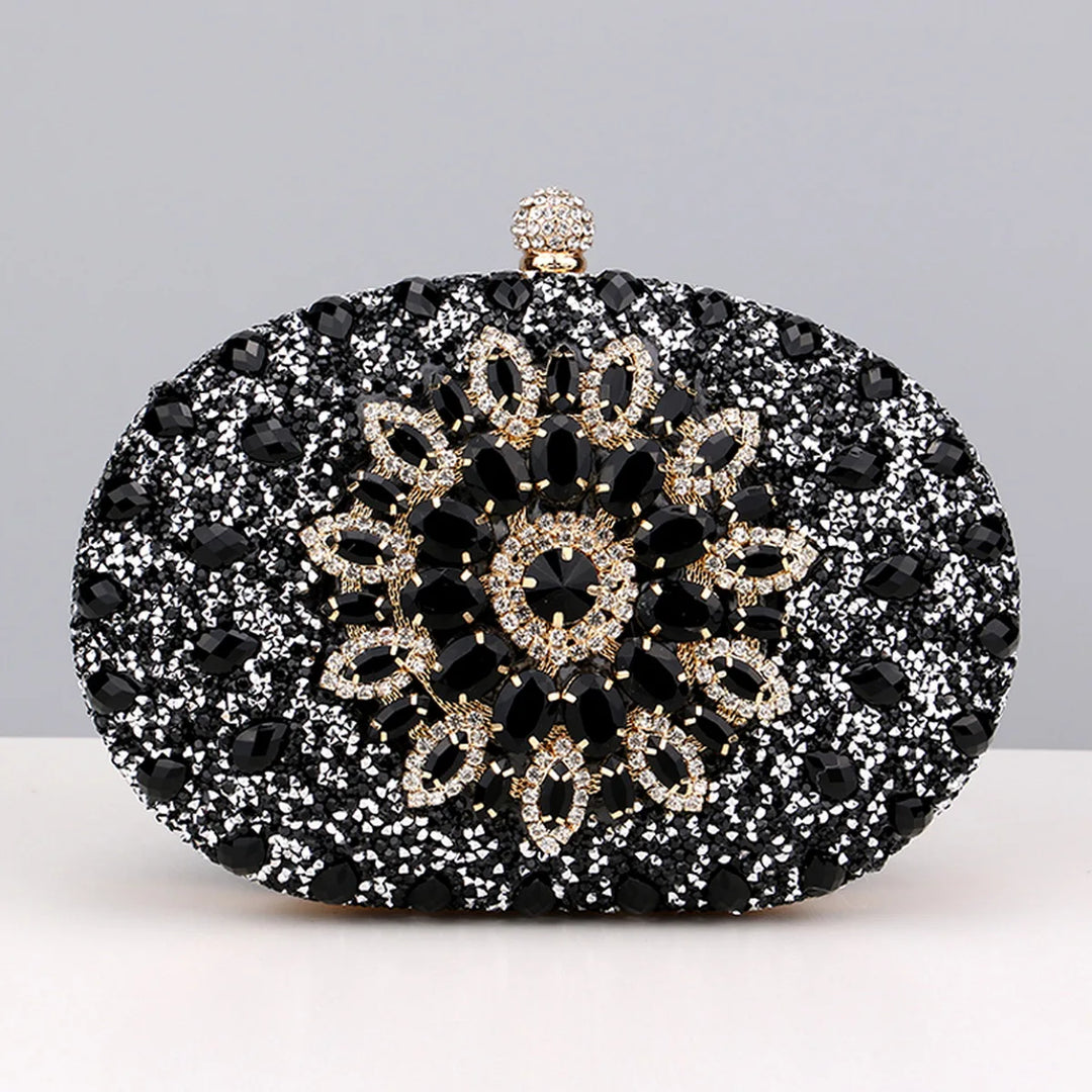 Flower Rhinestones Evening Bags Metal Prom Clutch