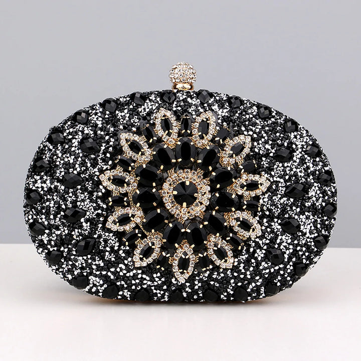 Flower Rhinestones Evening Bags Metal Prom Clutch