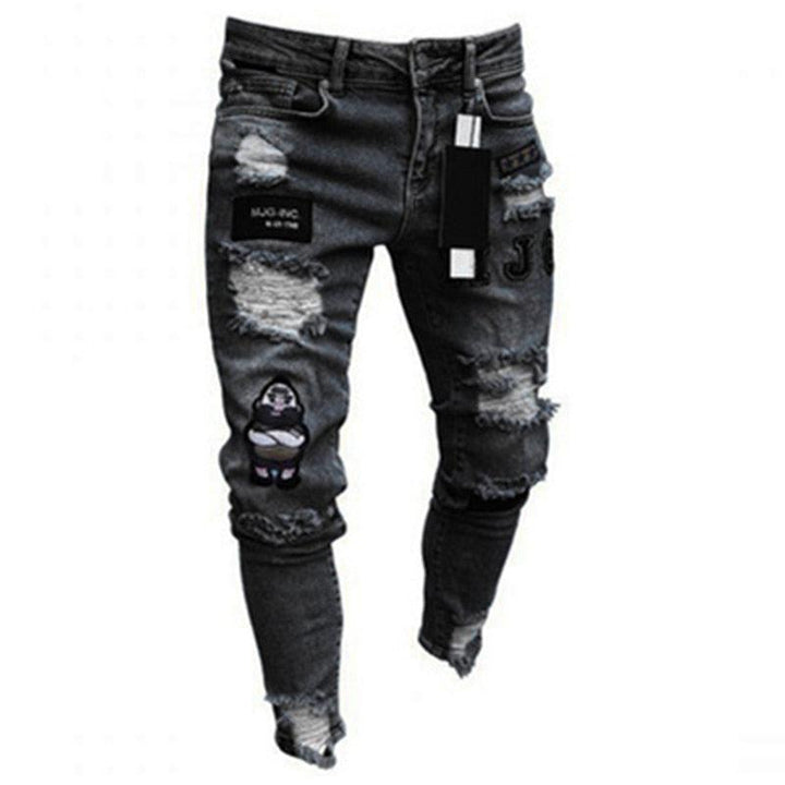 Men Pants Fashion Men Casual Pants Stretchy Demin Skinny Pants-pants-Bennys Beauty World