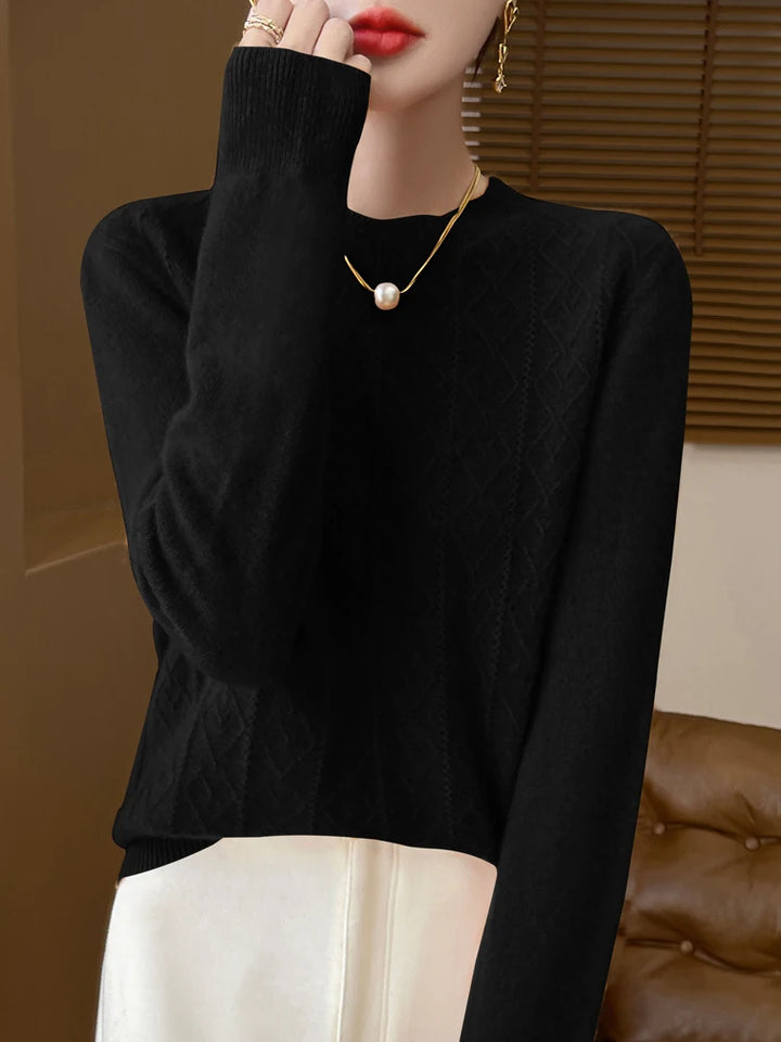 Women's Sweater O-neck 100% Merino Wool Knitwear Sweater
