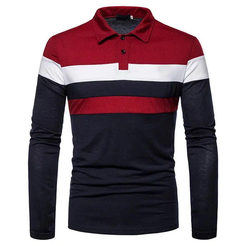 Men's Fashion  Long Sleeve Polo Shirt