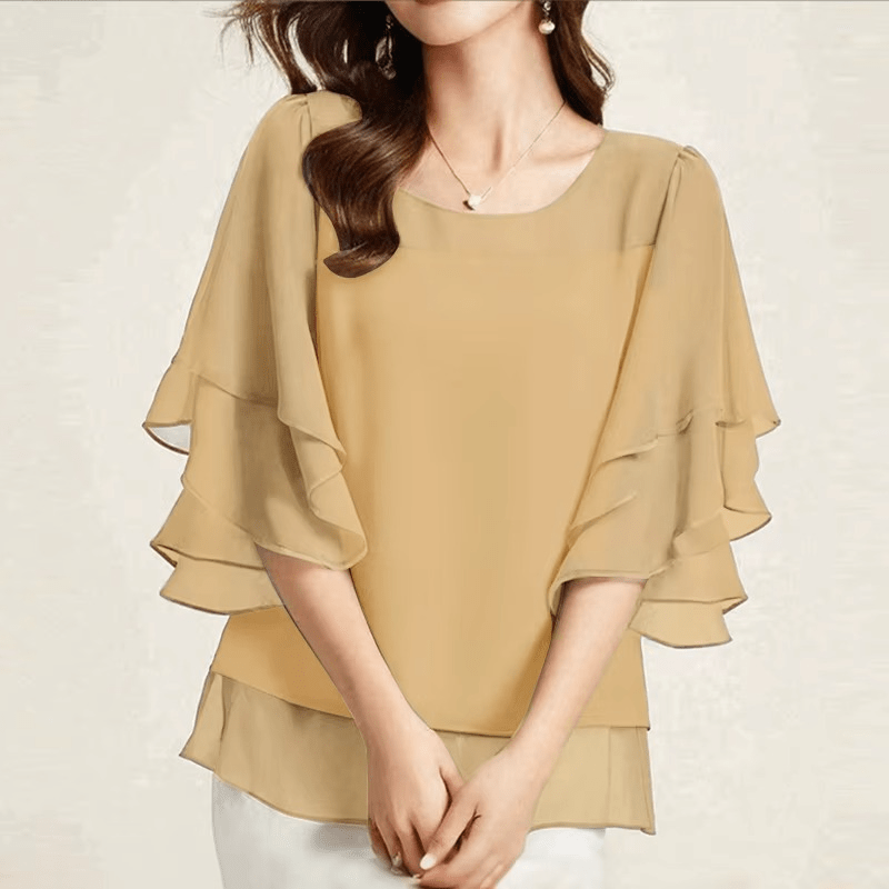 ZANZEA Women's Ruffled Chiffon Tunic Blouse - Bennys Beauty World