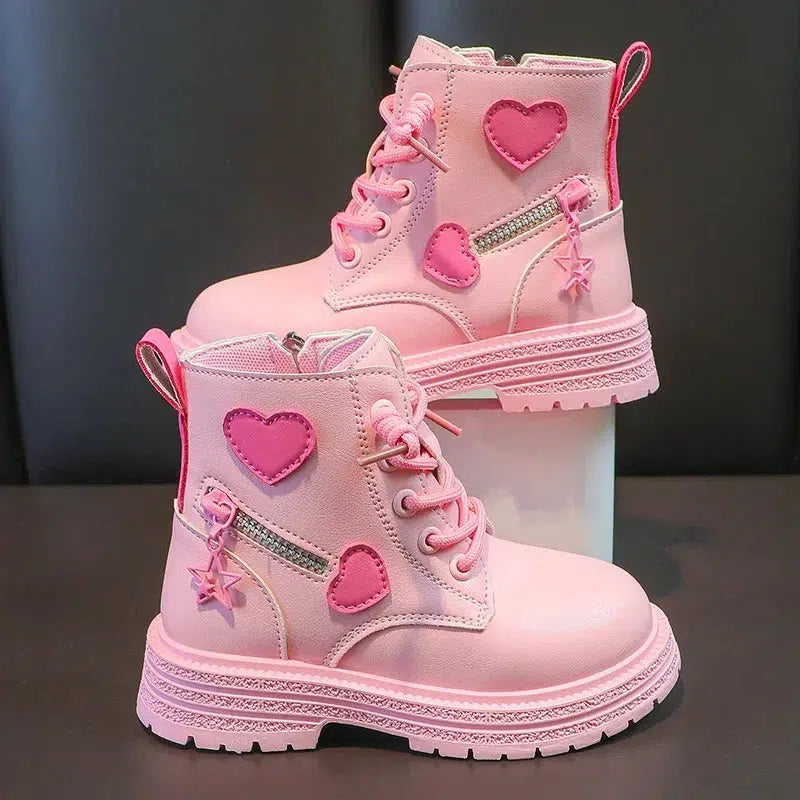 Girls Pink Breathable Princess Casual Short Boots-Shoes-Bennys Beauty World