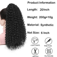 Women's Synthetic Kinky Curly Ponytail Hair Extensions