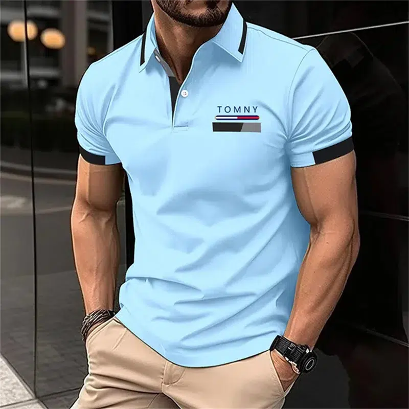 Fashion Boutique Men's Polo Shirt Summer Short sleeve Top-shirt-Bennys Beauty World