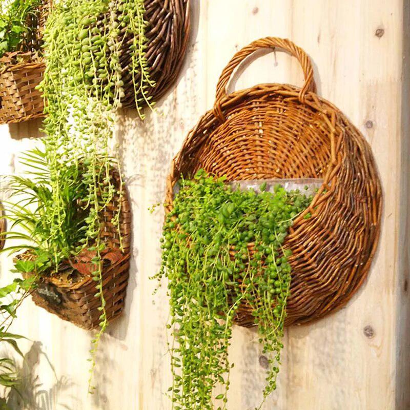 Hand Made Wicker Rattan Flower Pots-Baskets-Arlik interiors