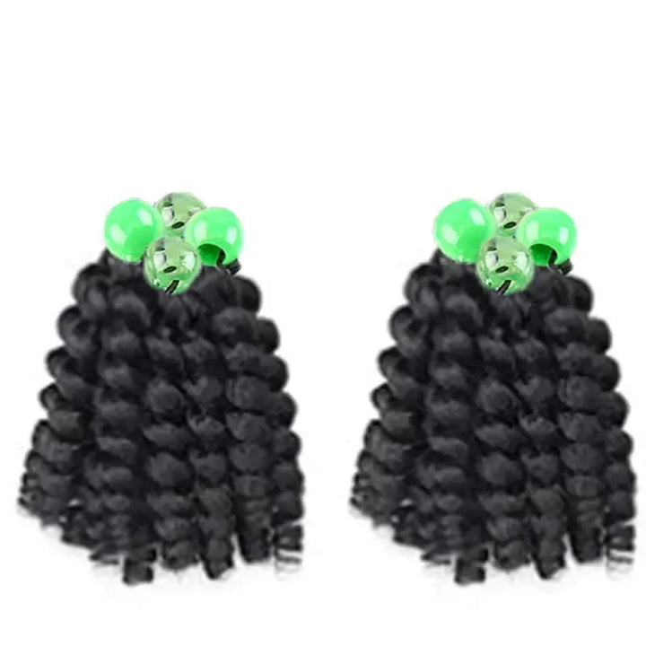 2-Pack Girls Braided Ponytail Hair Extensions with Elastic Ball Beads – Colourful Synthetic Hairpiece for Kids-Hair Accessories-Bennys Beauty World