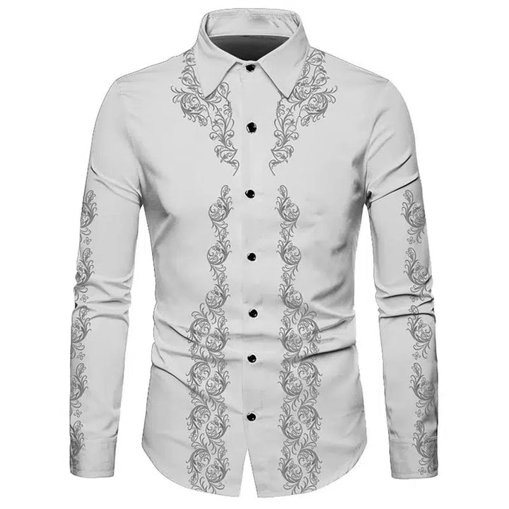 Mens Casual Shirt Long Sleeved V-neck Clothing-Bennys Beauty World