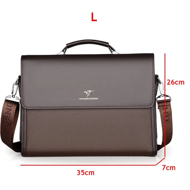 Leather Luxury Briefcases For Men Designer Work Business Tote Crossbody Bag-bag-Bennys Beauty World