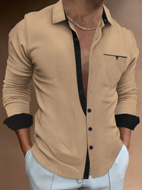 Men's Spring Casual Cotton Long-Sleeved Shirts-Shirts-Bennys Beauty World