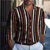 Striped Men's Business Casual 3D Printed shirt Spring/Summer Top-Shirts-Bennys Beauty World