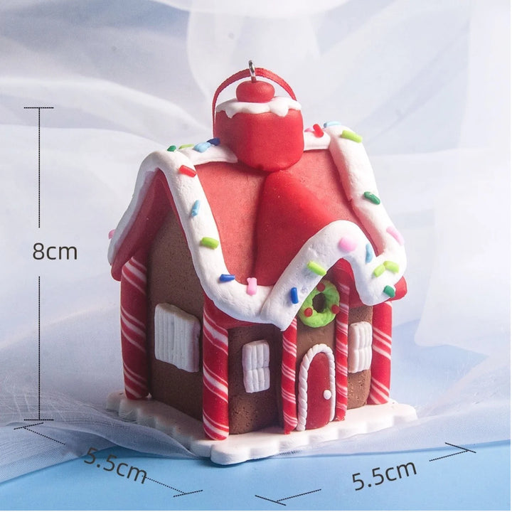 5 pcs House Ornaments Holiday Christmas Tree Ornament