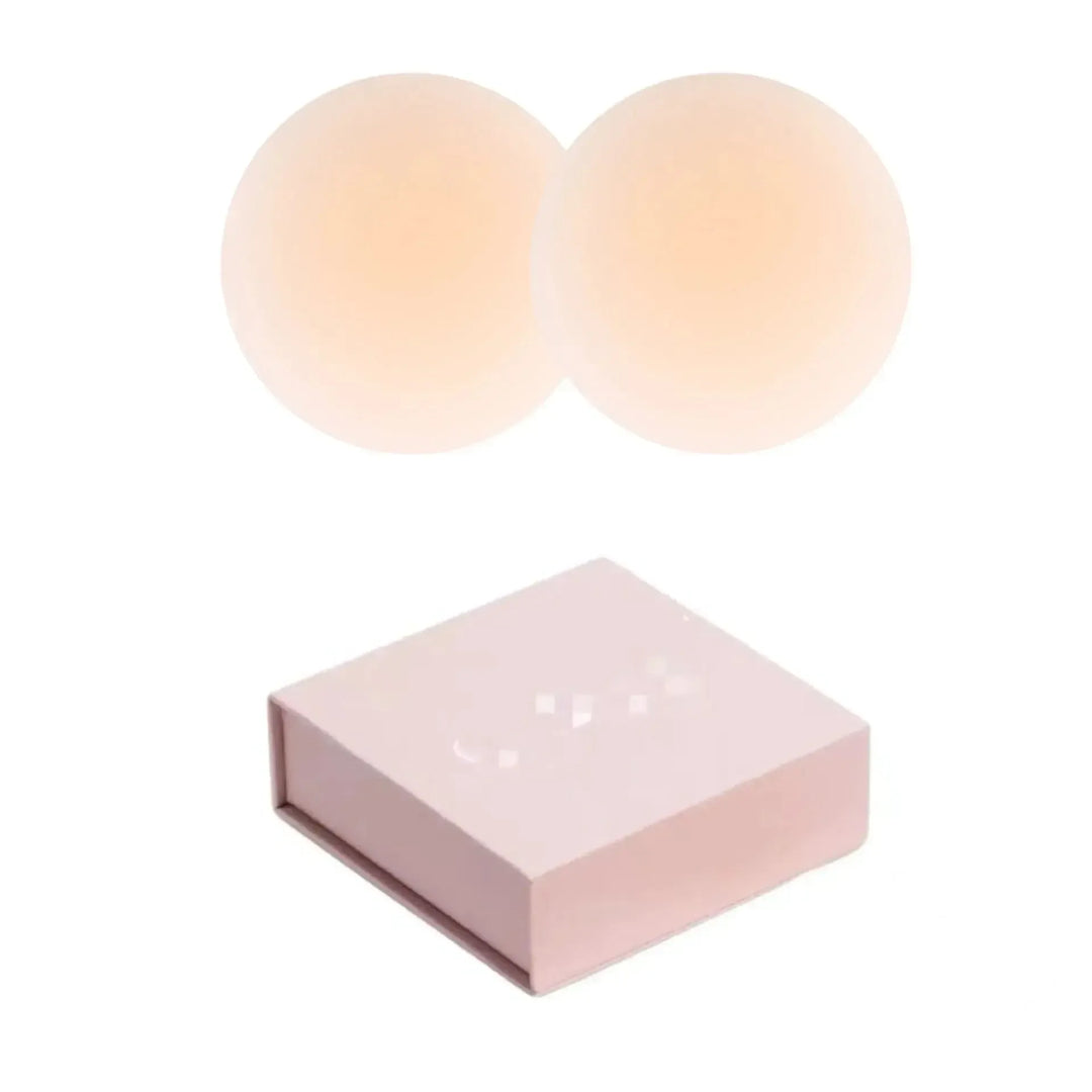 Braless Seamless Nipple Cover Ultra Thin Invisible Bra Nipple Cover Bioadhesive Silicone Reusable Sweatproof Travel Boob Bra-Bennys Beauty World