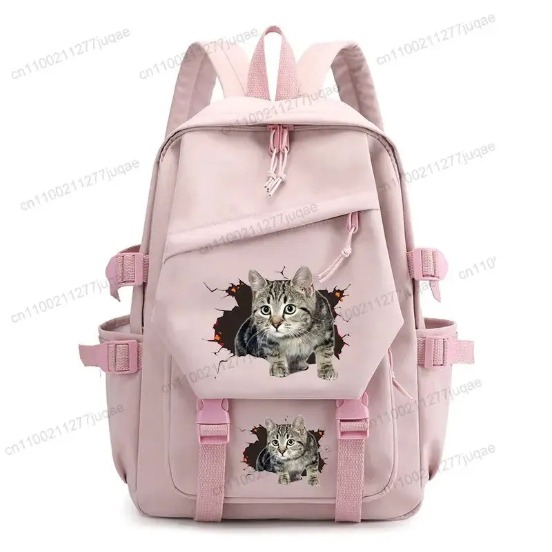 Back To School Cute Funny Cat Print Backpack-Backpack-Bennys Beauty World