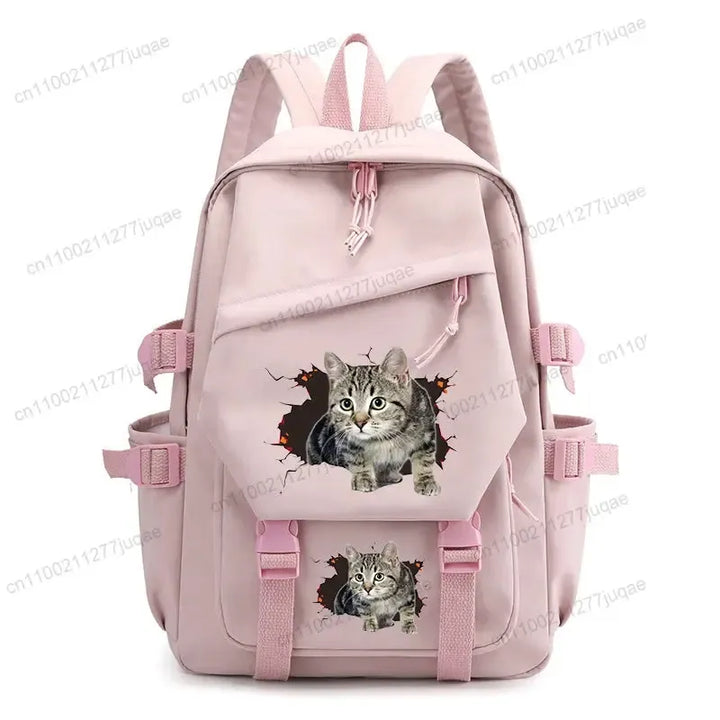 Back To School Cute Funny Cat Print Backpack-Backpack-Bennys Beauty World
