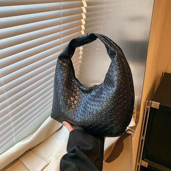 Women Classic Fashion Woven Embossed Handbags