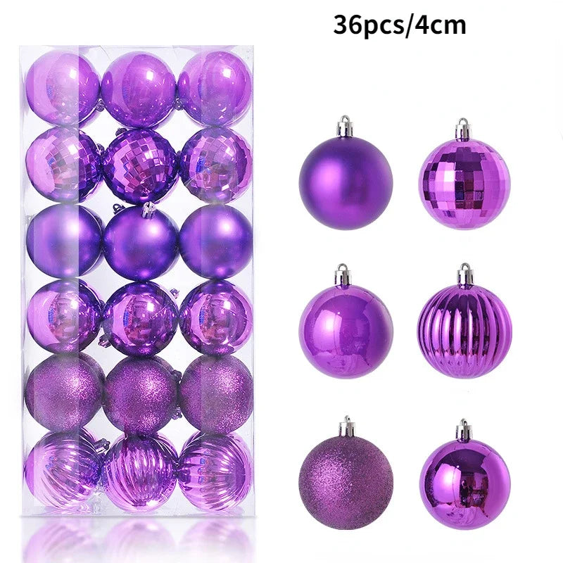 1Box 24/36pcs Christmas Ball Christmas Tree Ornament