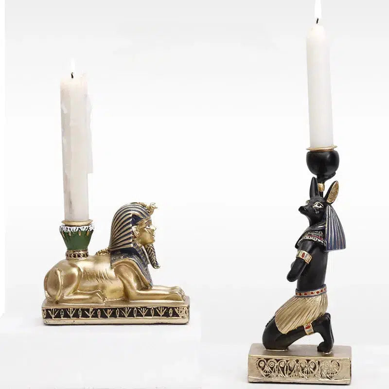 Resin Crafts Candleholder Egypt Anubis Sphinx Aromatherapy Candle Holders Decorative Handicraft Ornaments Home Decoration-Arlik interiors