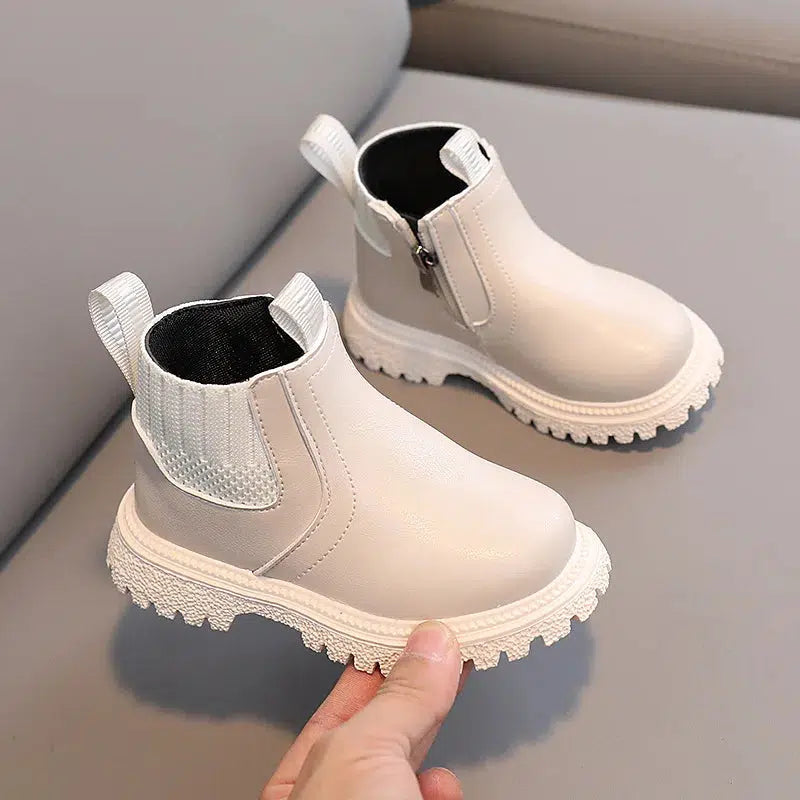 Baby Leather Ankle Boots Rubber Non-slip Boots-Shoes-Bennys Beauty World