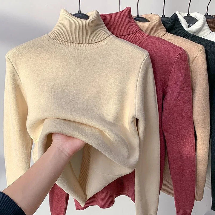 Women’s Turtleneck Velvet-Lined Winter Sweater