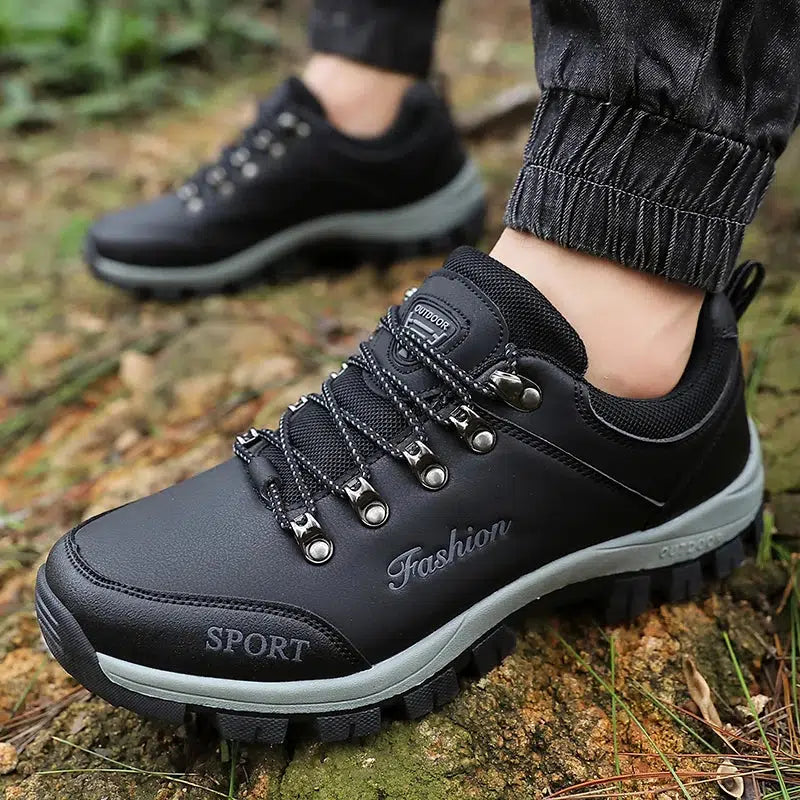 Men Hiking Shoes Waterproof Leather Snow Boots For Men-Bennys Beauty World