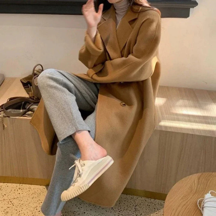 Winter Korean Style Women’s Mid-Long Woolen Coat