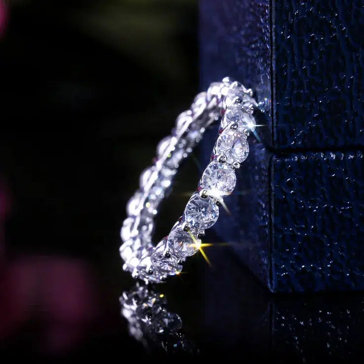 Crystal Zircon Ring Fashion Wedding Band Rings for Women-Ring-Bennys Beauty World