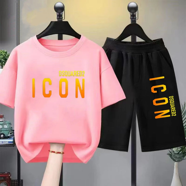 Brand letter printing Kids T-shirt Set-T-Shirt-Bennys Beauty World