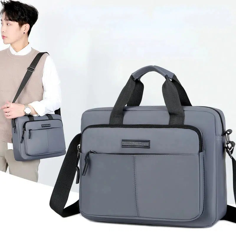 Mens Large-capacity Horizontal Shoulder Bag Messenger Bag Briefcase-bag-Bennys Beauty World