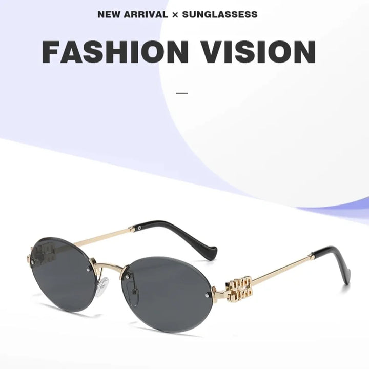 Oval Rimless Sunglasses | UV400 Anti-Glare Unisex Eyewear