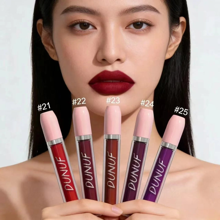DUNUF Matte Lip Gloss Set – 5 Waterproof Velvet Lipsticks