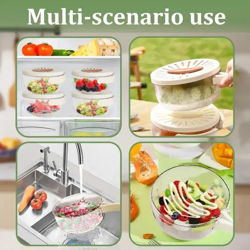 Kitchen Colander Storage Basket Multifunctional Bowl with Strainer-kitchen tools-Bennys Beauty World