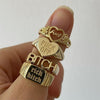 Shaped Rings Vintage Alloy Letter Cutout Heart Rings Set Of Four BENNYS 