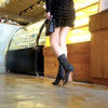 Shining Fabric Thin Skinnys Women's Stiletto High Heel Stretch Ankle Boots BENNYS 