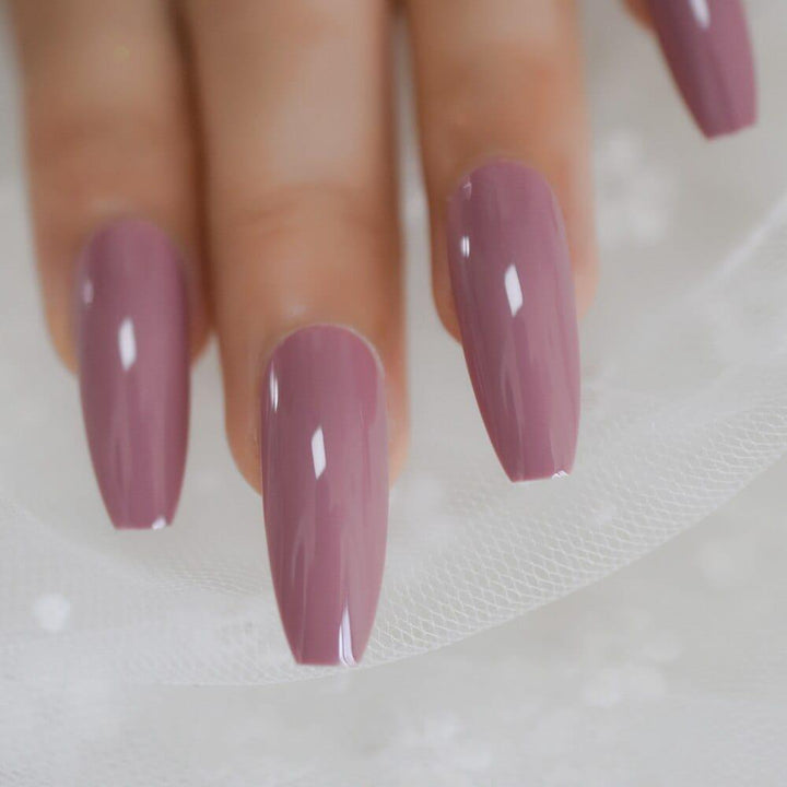 Shiny Coffin False Nail Soild Color Salon Smooth Long Nail Tips BENNYS 