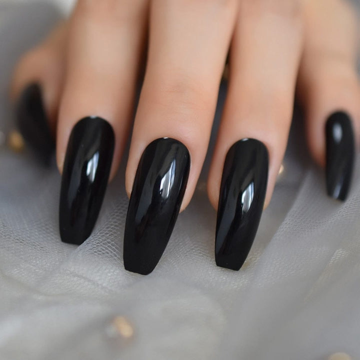 Shiny Coffin False Nail Soild Color Salon Smooth Long Nail Tips BENNYS 