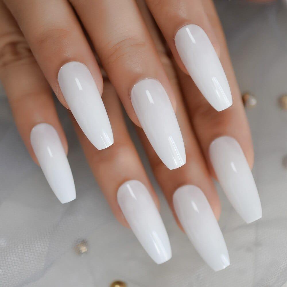 Shiny Coffin False Nail Soild Color Salon Smooth Long Nail Tips BENNYS 