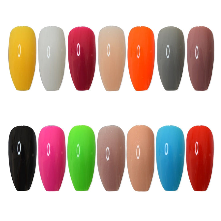 Shiny Coffin False Nail Soild Color Salon Smooth Long Nail Tips BENNYS 