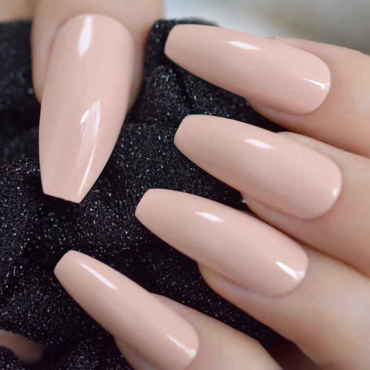 Shiny Coffin False Nail Soild Color Salon Smooth Long Nail Tips BENNYS 