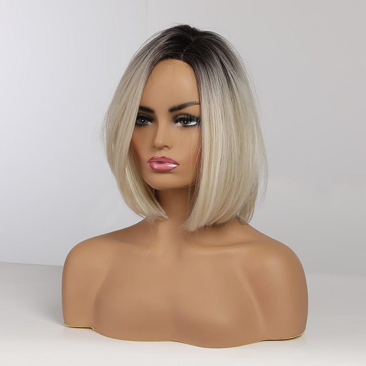 Short Blonde Ombre Bob Heat Resistant Wigs for Women BENNYS 