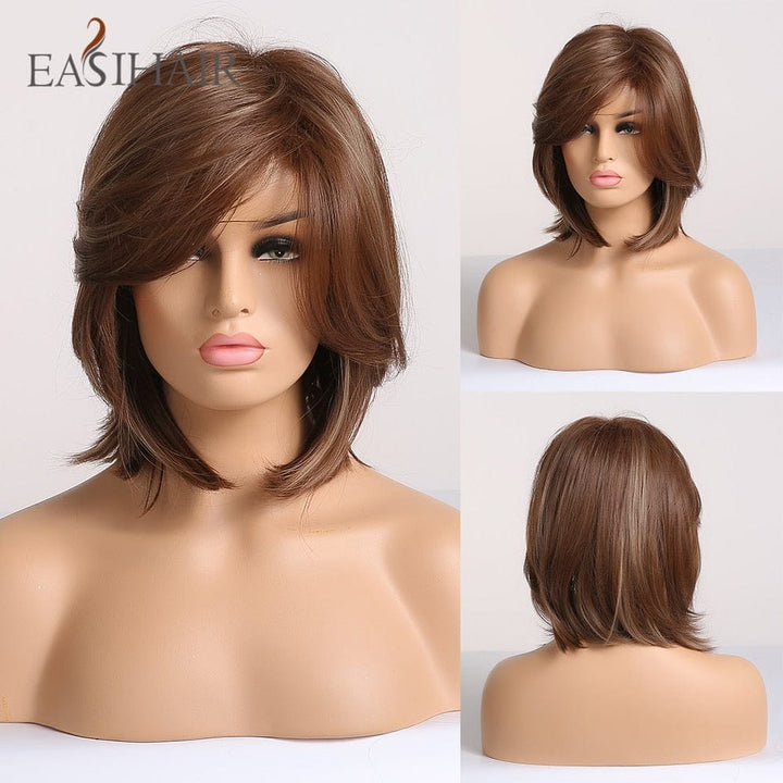 Short Blonde Ombre Bob Heat Resistant Wigs for Women BENNYS 