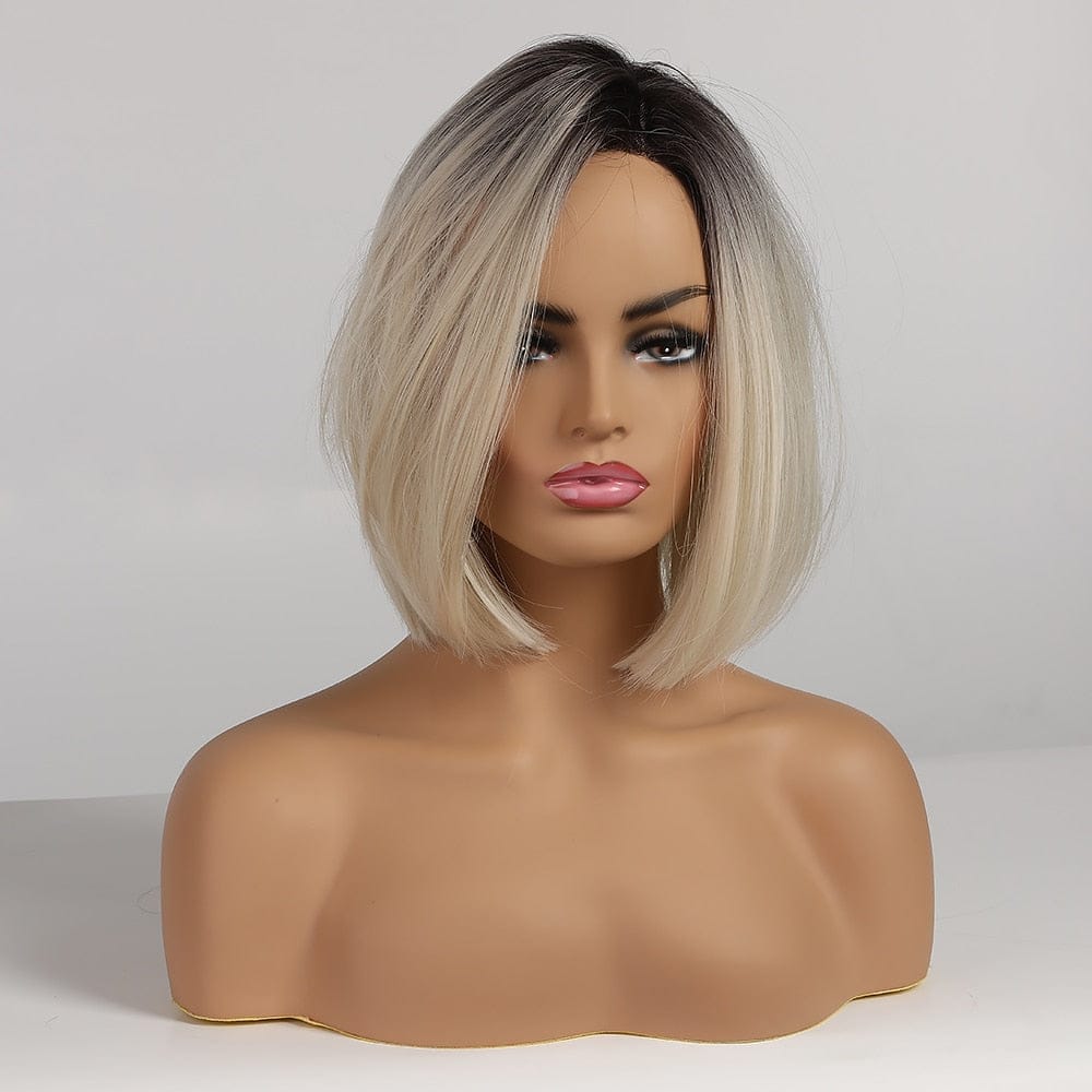 Short Blonde Ombre Bob Heat Resistant Wigs for Women BENNYS 