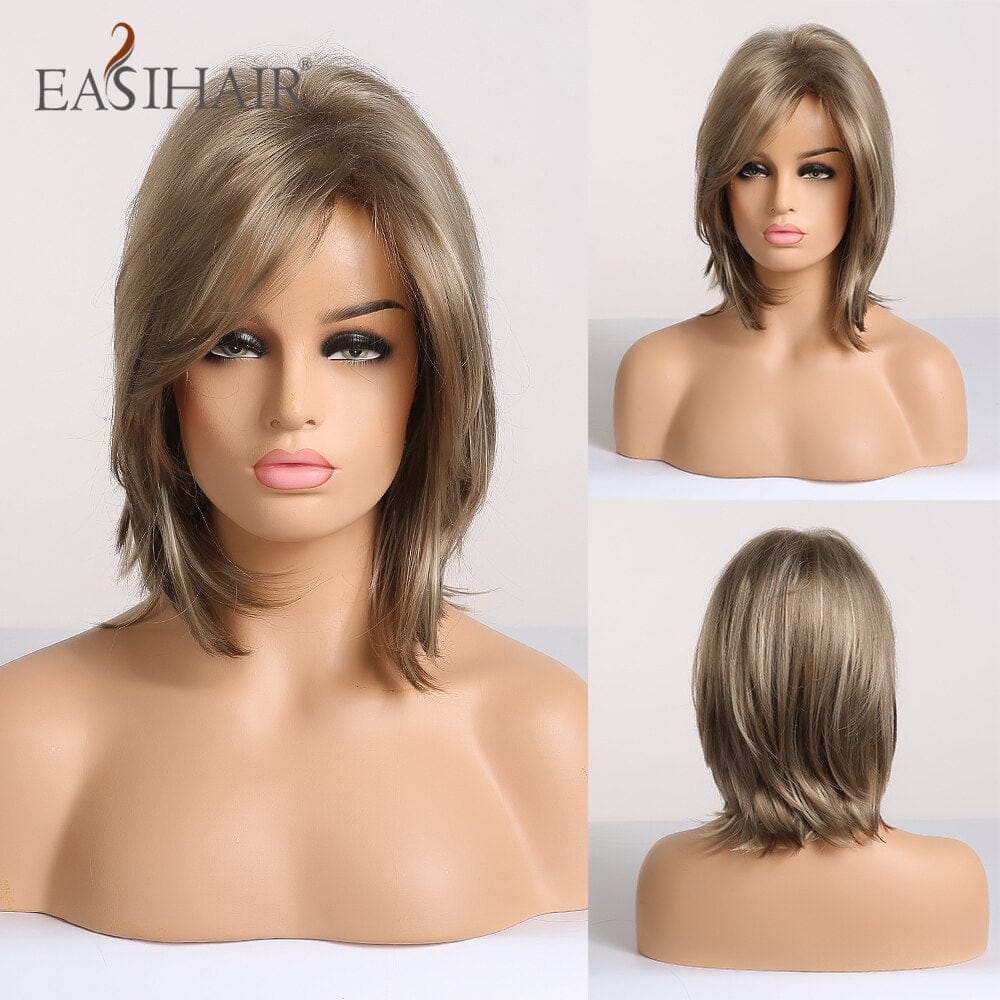 Short Blonde Ombre Bob Heat Resistant Wigs for Women BENNYS 