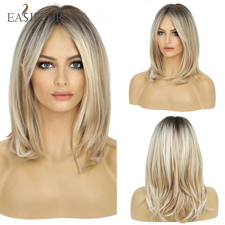 Short Blonde Ombre Bob Heat Resistant Wigs for Women BENNYS 