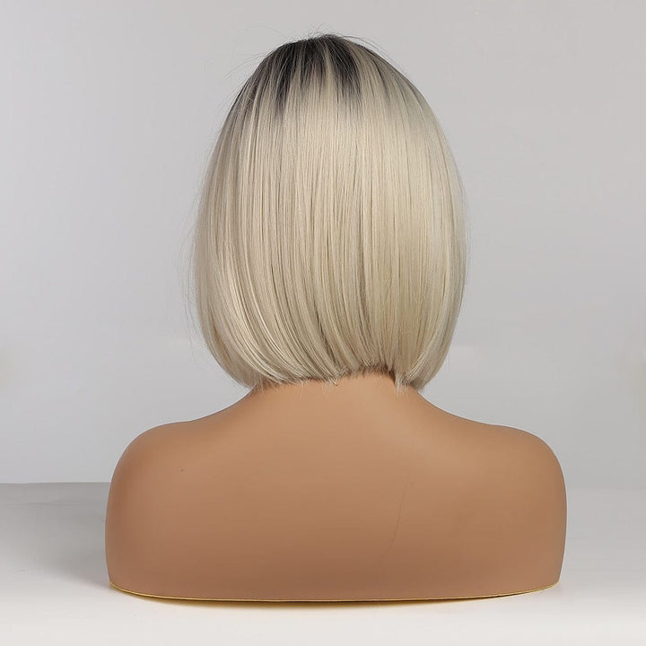 Short Blonde Ombre Bob Heat Resistant Wigs for Women BENNYS 