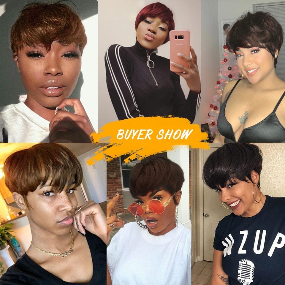 Short Cut Straight Hair Wigs For Black Women BENNYS 