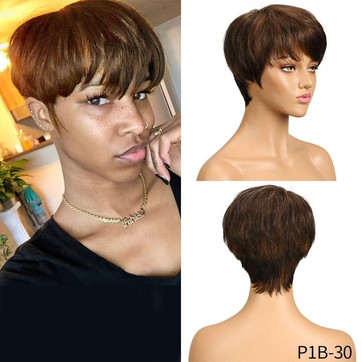 Short Cut Straight Hair Wigs For Black Women BENNYS 