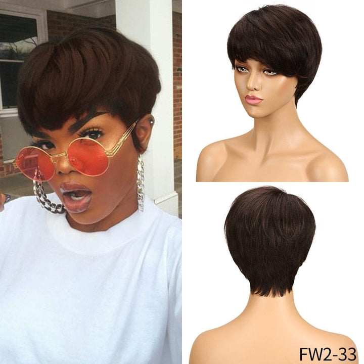 Short Cut Straight Hair Wigs For Black Women BENNYS 