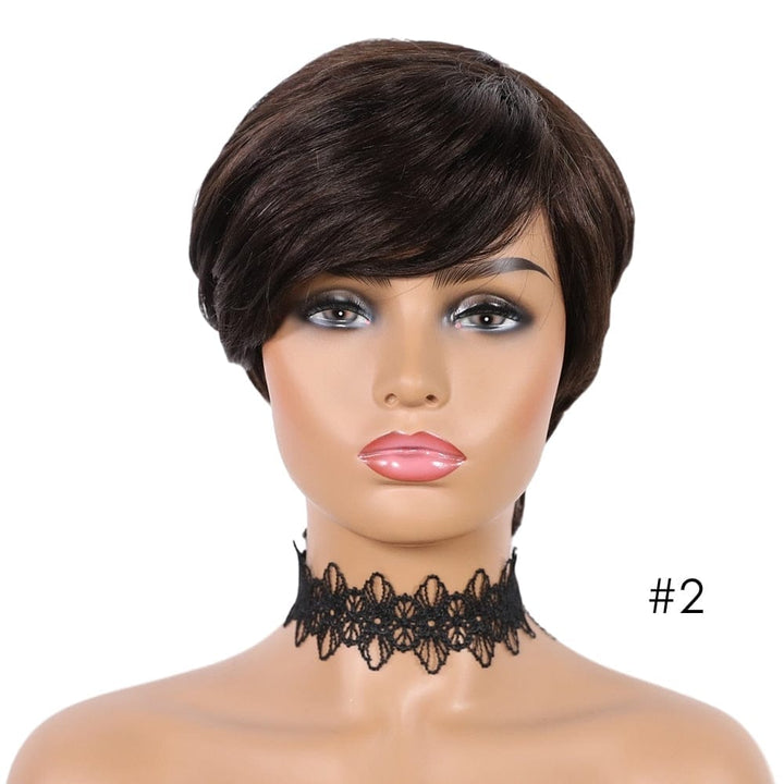 Short Human Hair Wigs Pixie Cut Straight Remy Brazilian Hair BENNYS 