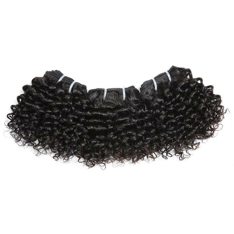 Short Kinky Curly Hair Weave Bundles Indian Remy Human Hair Extensions BENNYS 